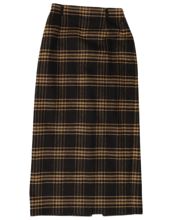 Michel Boyard Dame Højtalje Maxi Nederdel UK 10 Small W26 Black Check