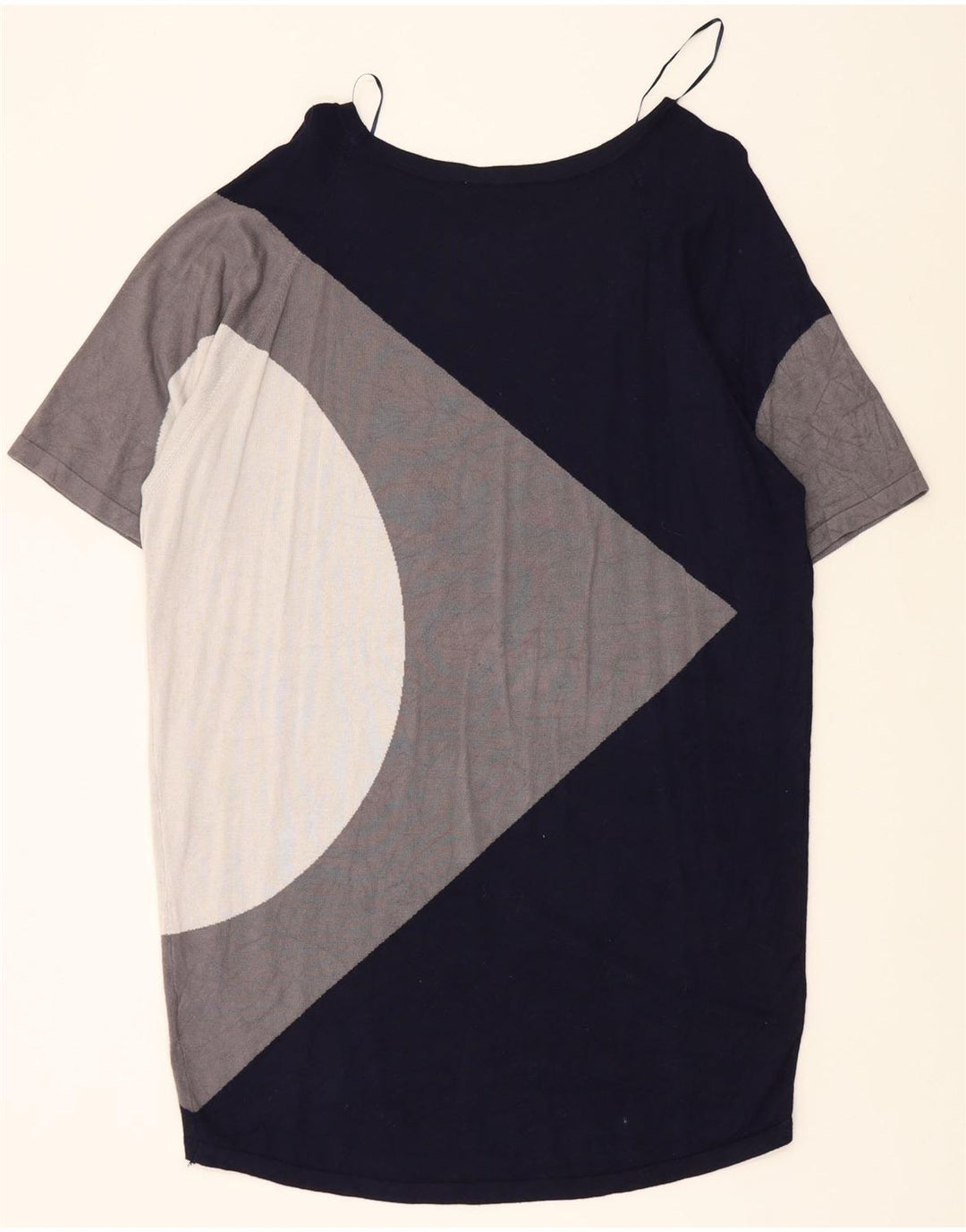 PHASE EIGHT Womens Jumper Dress UK 14 Large Navy Blue Geometric Vintage Phase Eight and Second-Hand Phase Eight from Messina Hembry 