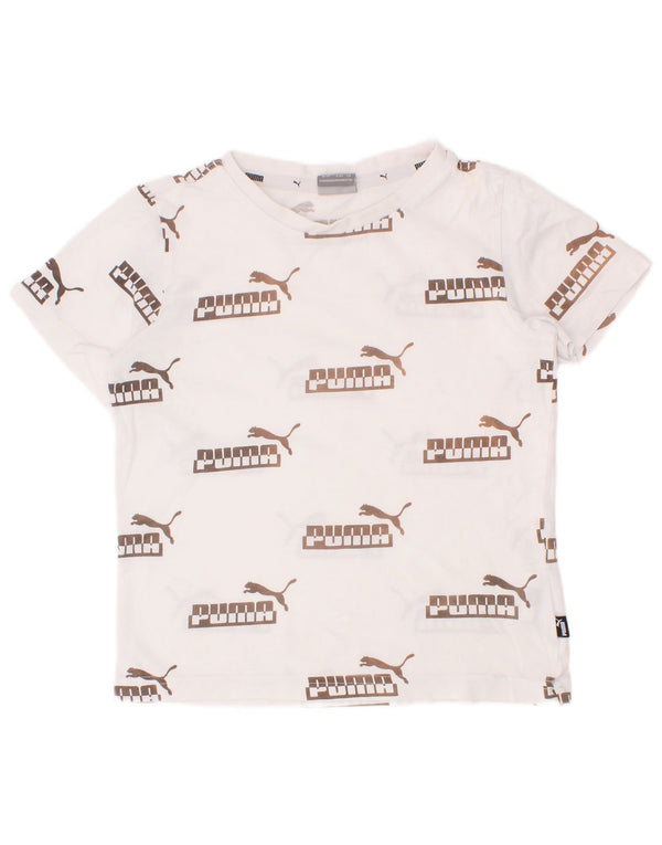 Puma drenge grafisk t-shirt top 5-6 år hvid bomuld