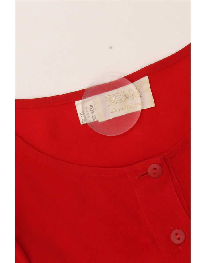 Vintage Damebluse Top IT 46 Large Red Silk
