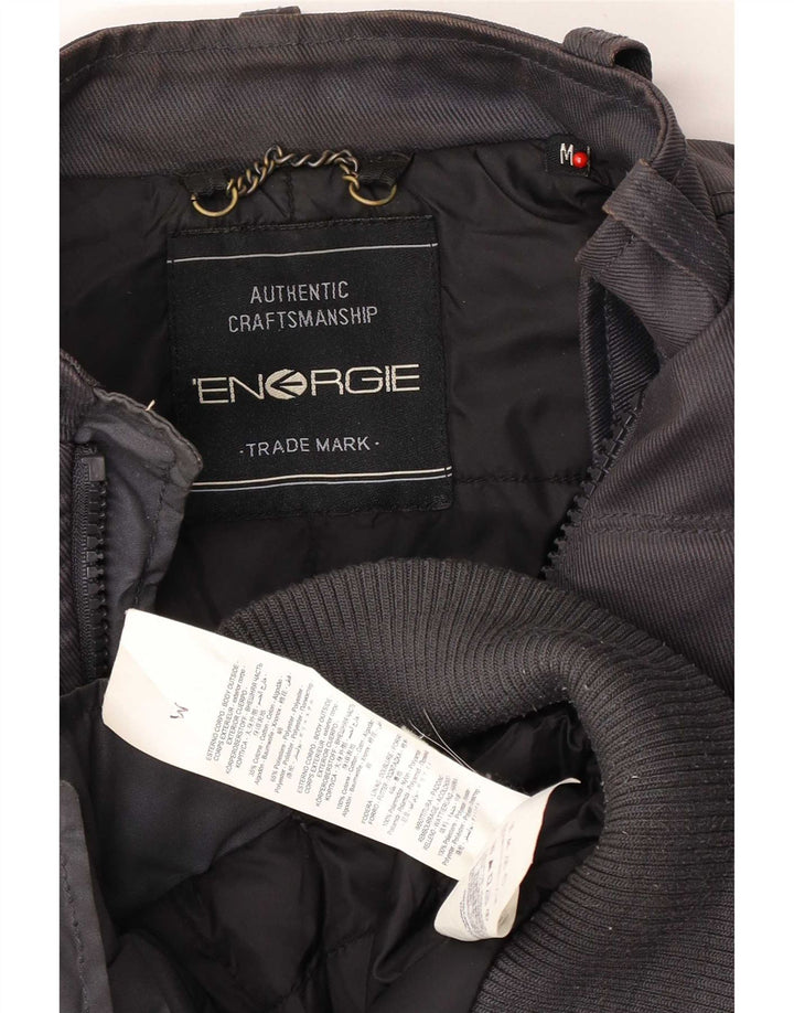 Energie Herre Bomber Jacket UK 38 Medium Navy Blue Colourblock Cotton