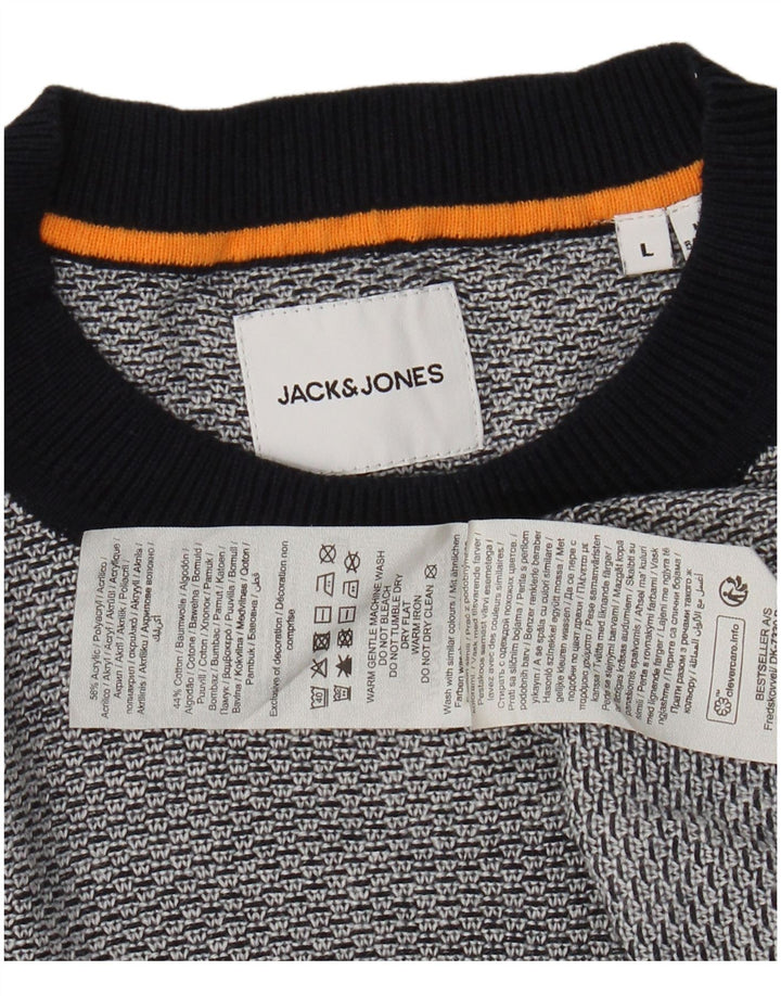 JACK & JONES Herre Crew Neck Jumper Sweater Stor Grå Akryl