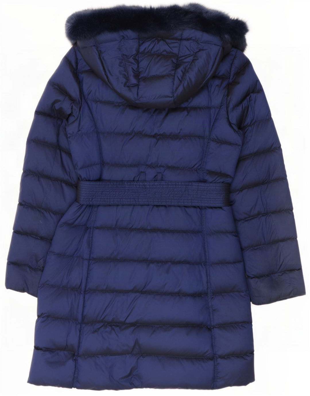 Marks & Spencer Dame Hætte polstret frakke UK 10 Small Navy Blue Polyamid
