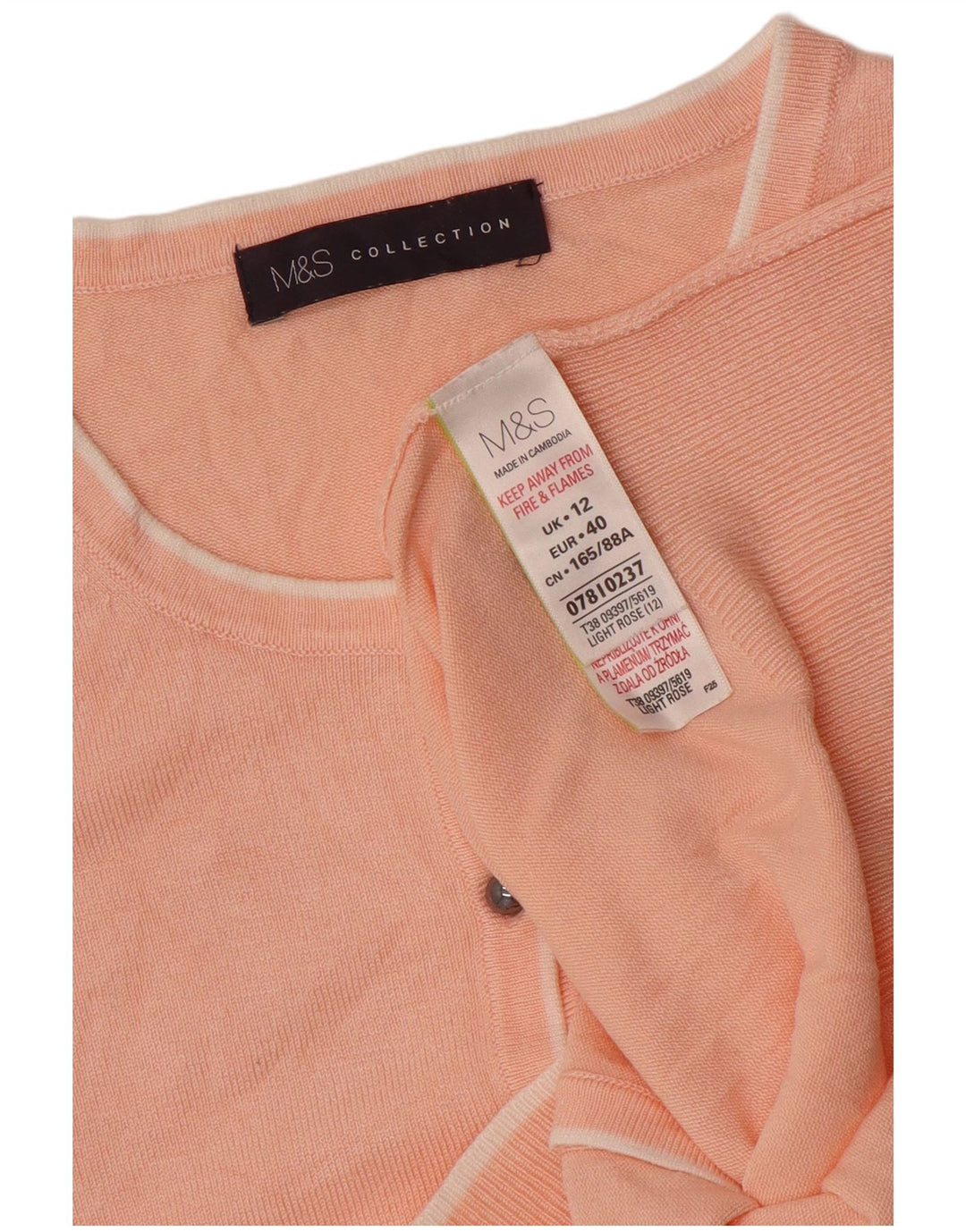 Marks & Spencer dame cardigan sweater UK 12 Medium Pink Viscose