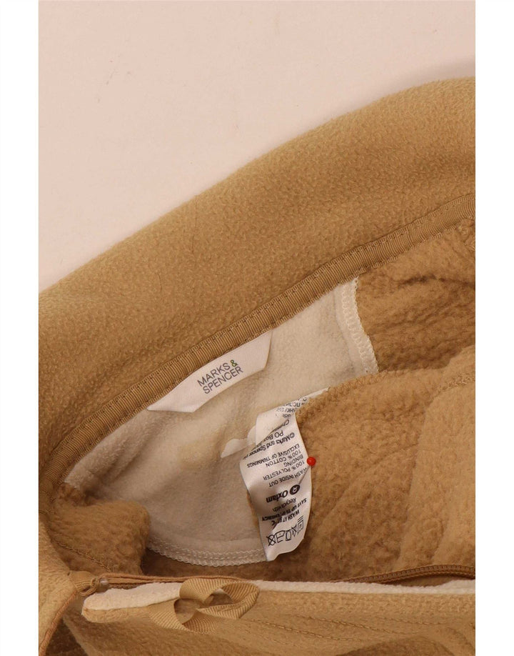 Marks & Spencer Dame Oversized Fleecejakke UK 10 Small Beige Polyester