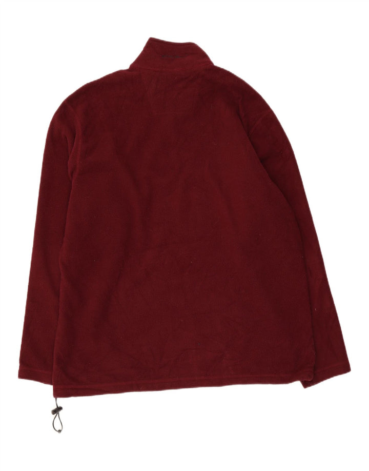 Eddie Bauer herre lynlås hals fleece jumper stor rødbrun polyester