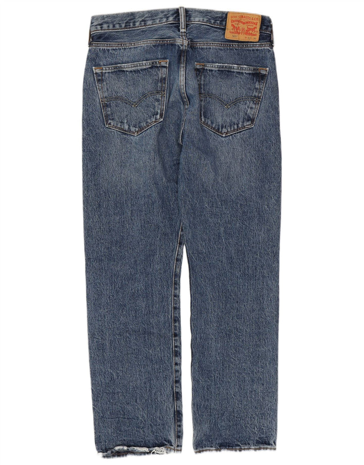 LEVI'S Herre 501 Straight Jeans W33 L30 Blå Bomuld