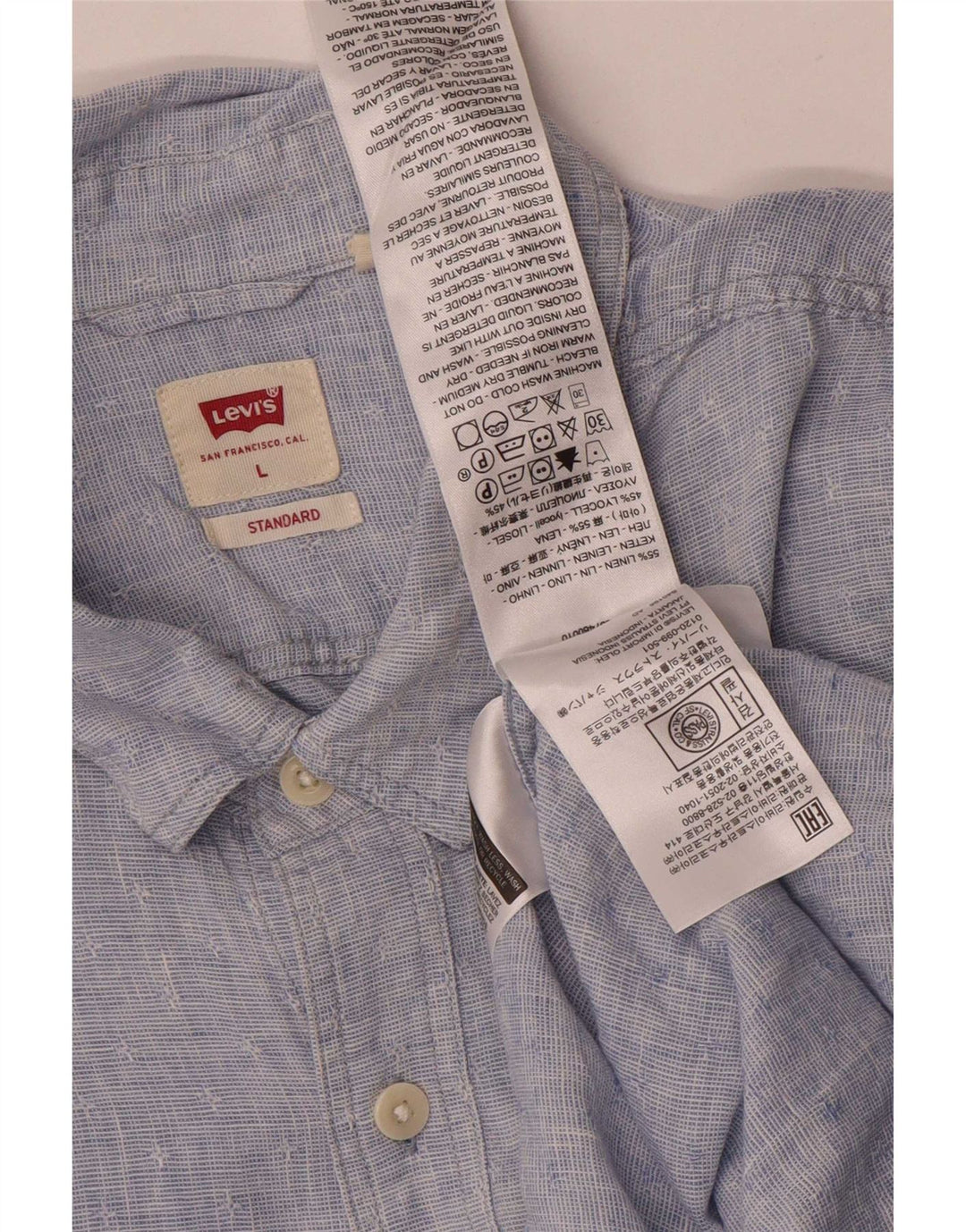 Levi's Standard skjorte til mænd, stor blå linned