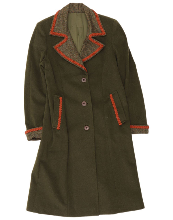 Vintage overfrakke til kvinder UK 14 Medium Green Classic