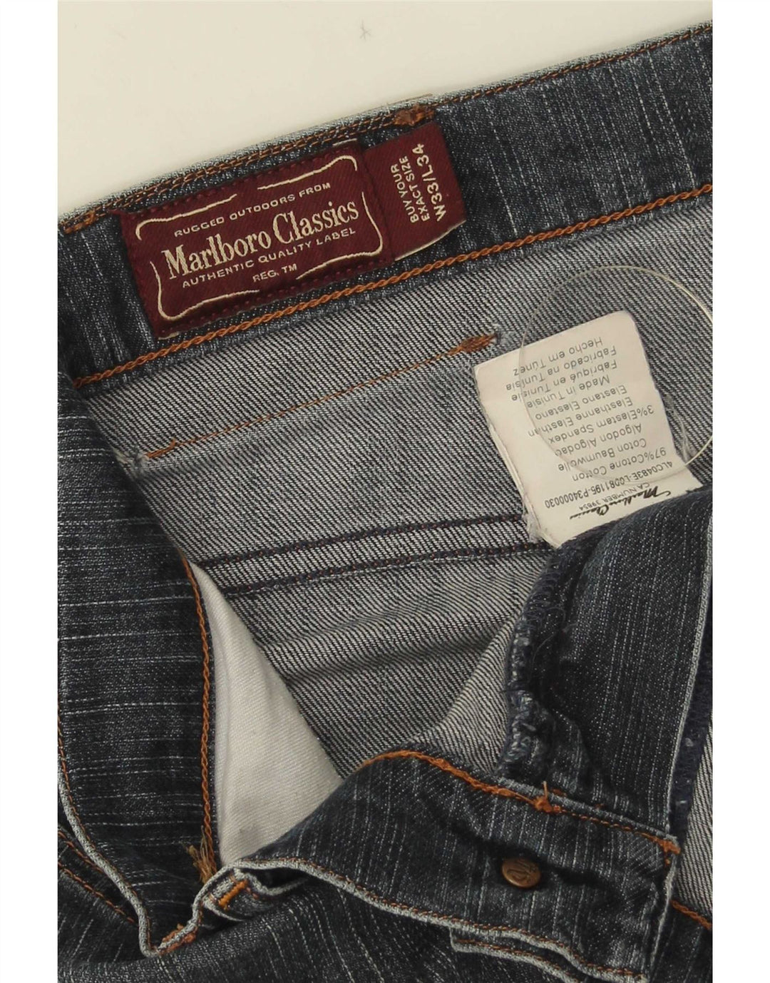 Marlboro Classics Straight Jeans til mænd W33 L31 Blå Bomuld