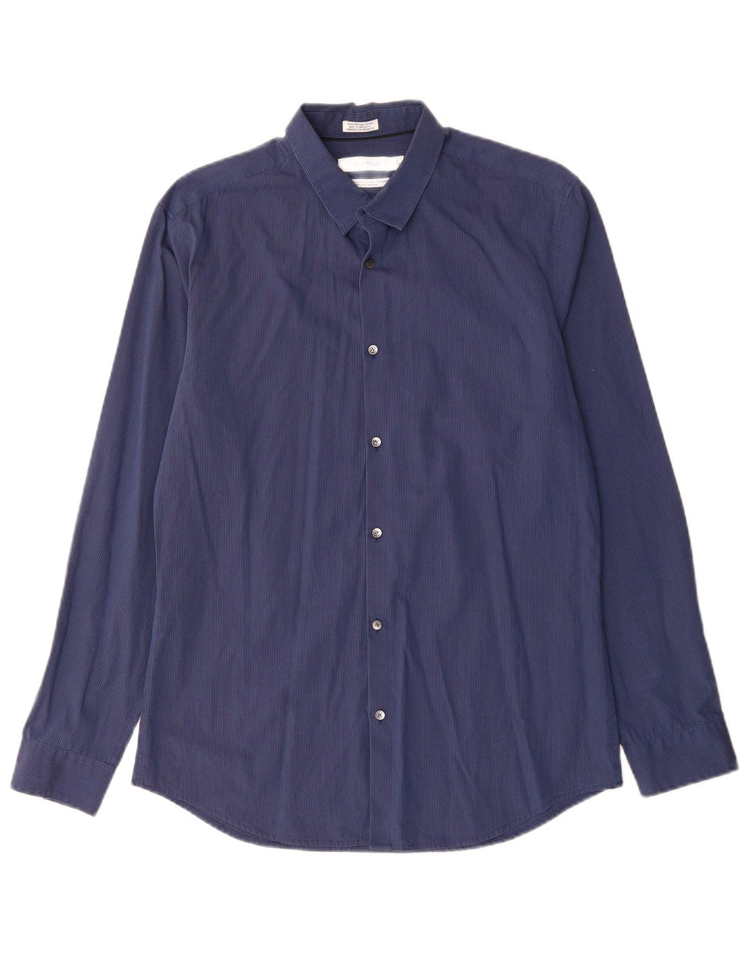 CALVIN KLEIN Herreskjorte str. 15 15 1/2 Medium Marineblå nålestribet bomuld