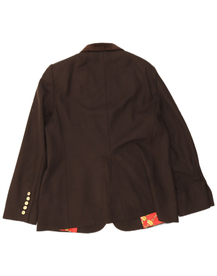 Les Copains Dame 3-knaps blazerjakke IT 52 2XL Brun Virgin Wool