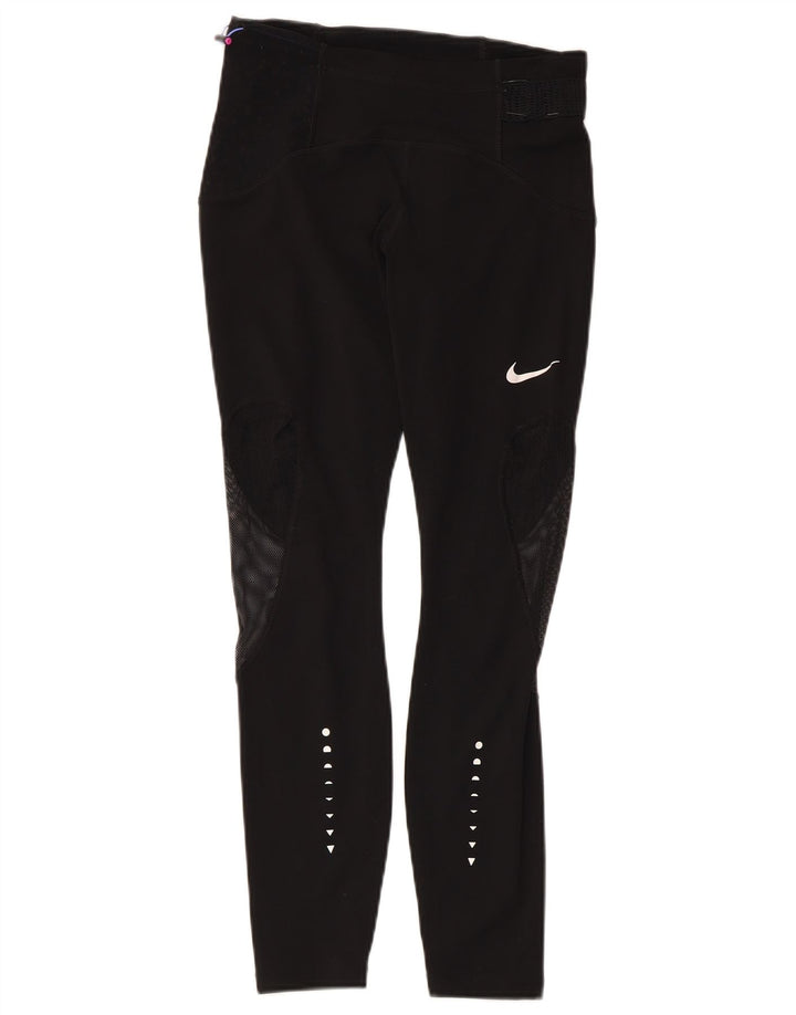 NIKE Womens Dri Fit Leggings UK 8 Small Black Polyester