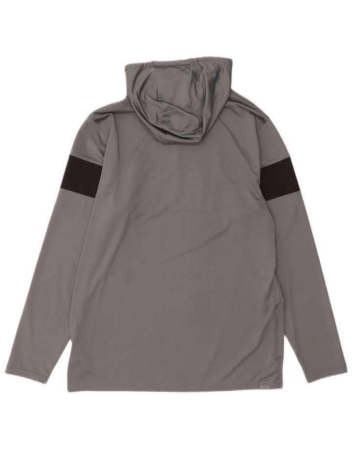 PUMA Herre hættetop Langærmet mellemgrå Colourblock Polyester