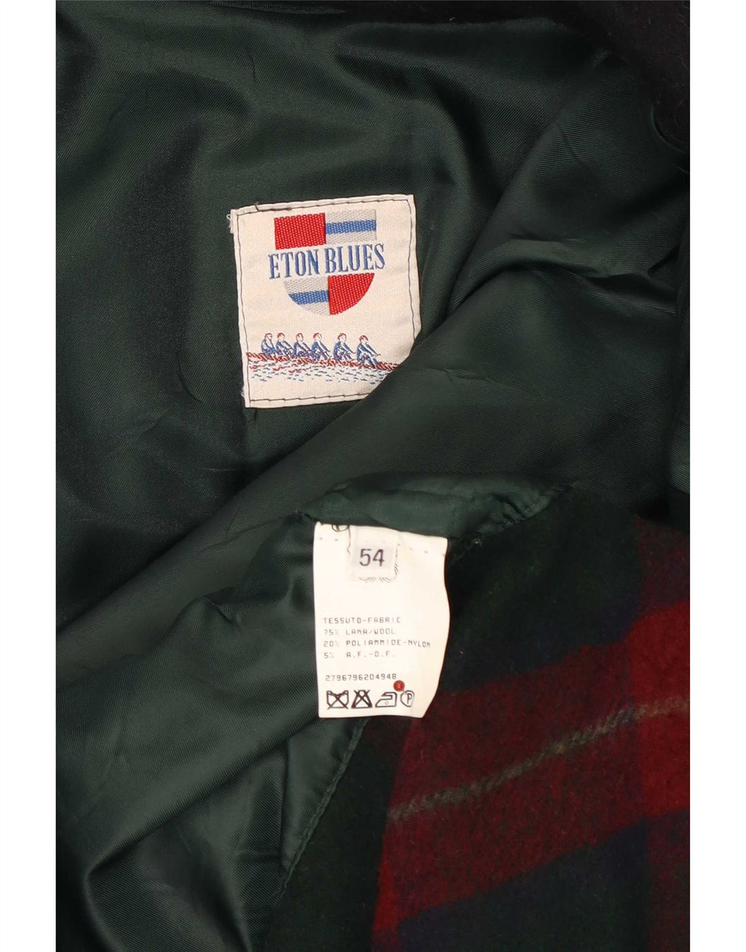 ETON BLUES Herre Overfrakke IT 54 2XL Marineblå Uld