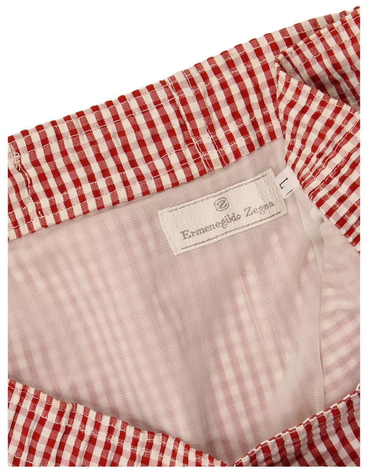 Ermenegildo Zegna Badeshorts til mænd Large Red Gingham