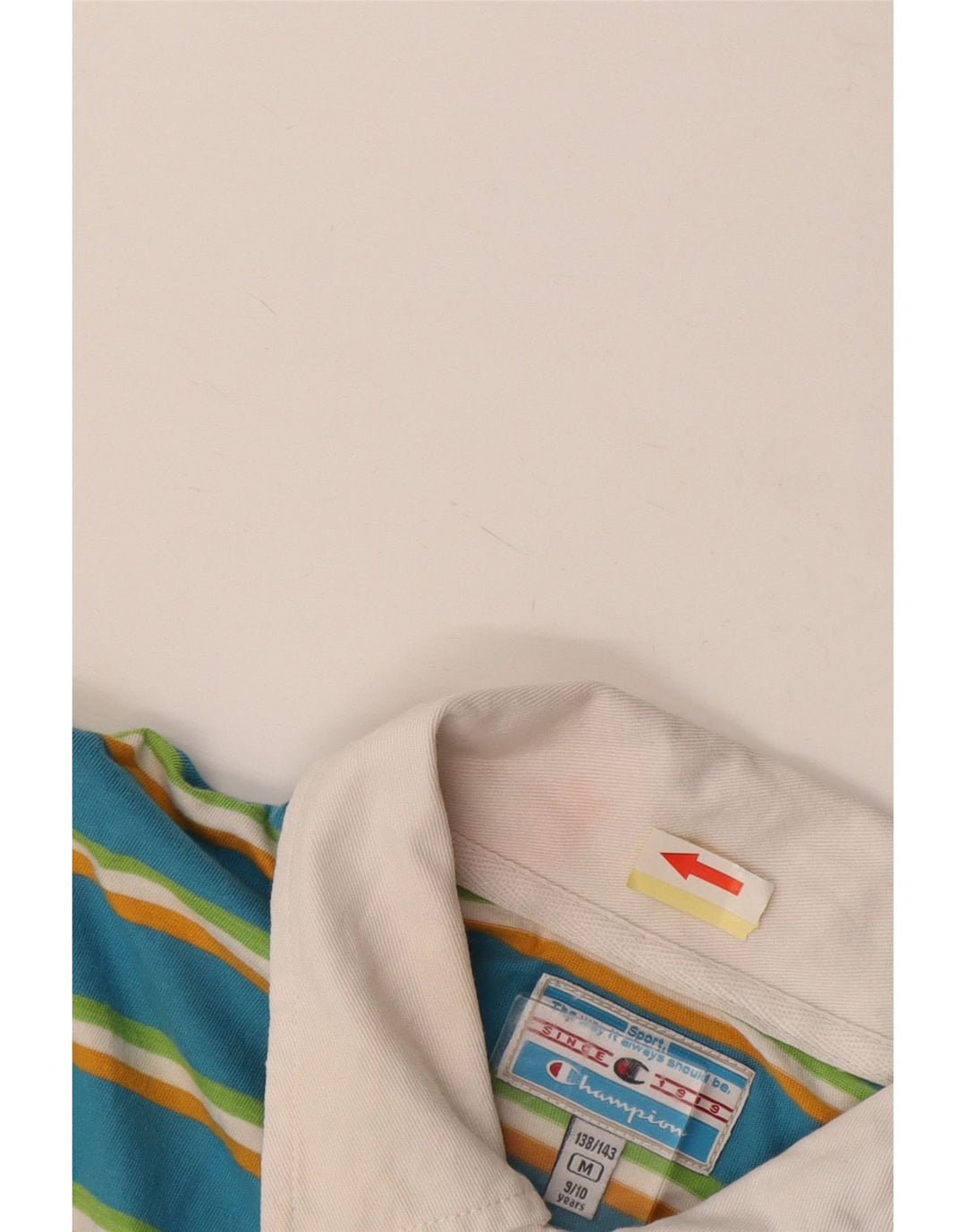 CHAMPION Grafisk poloskjorte til drenge 9-10 år mellemblå stribet bomuld