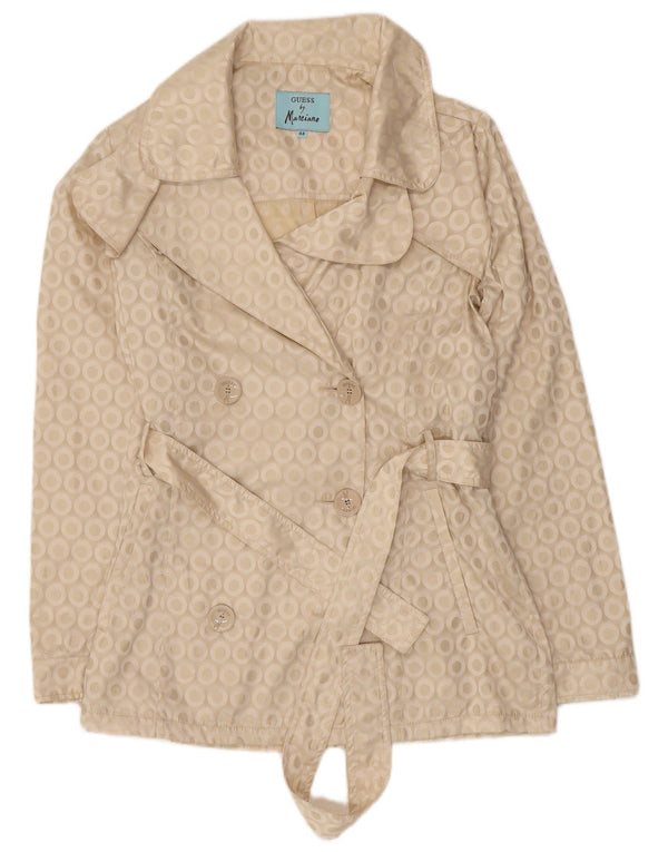 Guess By Marciano Womens Pea Coat IT 44 Medium Beige Geometrisk Polyester