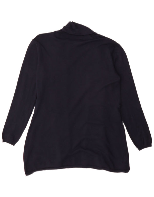 Zara Dame Longline Cardigan Sweater UK 18 XL Navy Blue Viscose