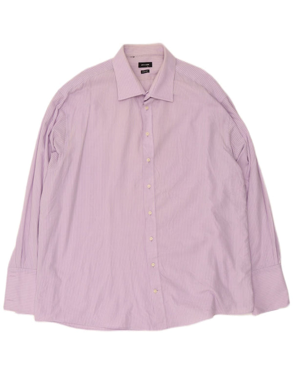 Pierre Cardin Herre Regular Fit Formel skjorte str. 19 3XL Lilla nålestribe