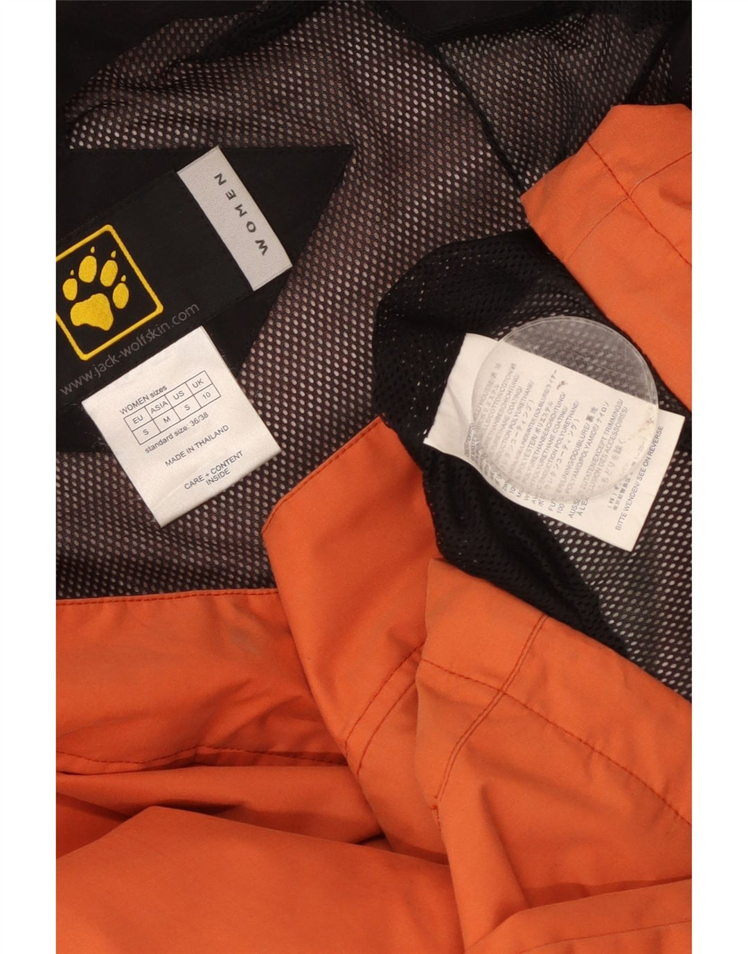 Jack Wolfskin Dame Hættevindjakke UK 10 Small Orange Polyester