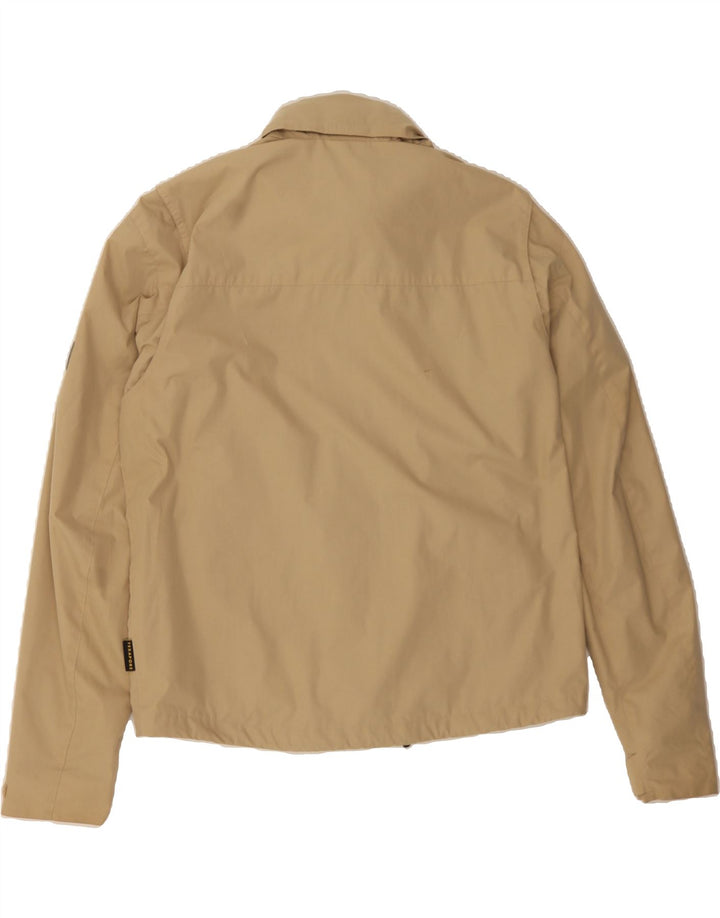 JACK WOLFSKIN Mens Hooded Windbreaker Jacket UK 44 XL Beige Polyester Vintage Jack Wolfskin and Second-Hand Jack Wolfskin from Messina Hembry 