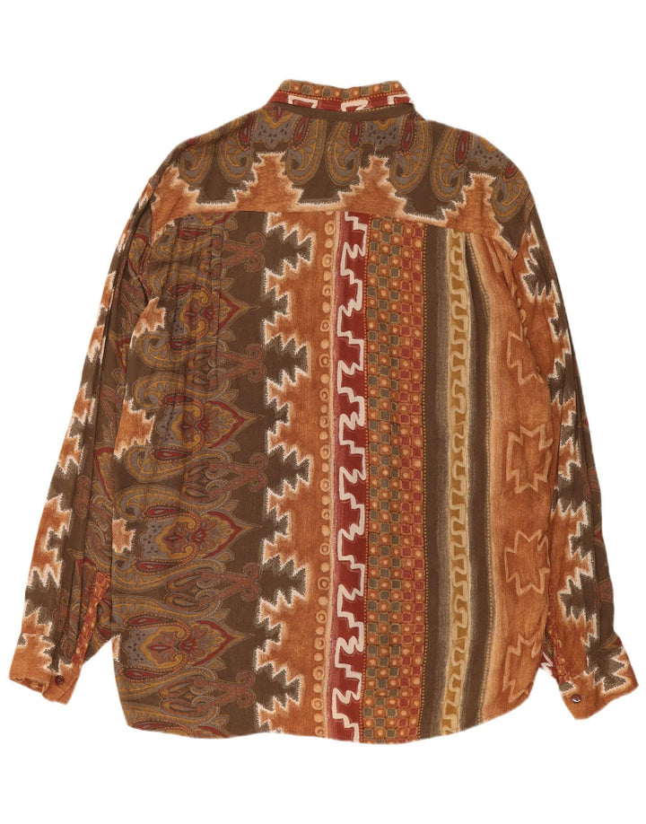 Touche Herreskjorte XL Brun Geometrisk Viscose Aztec