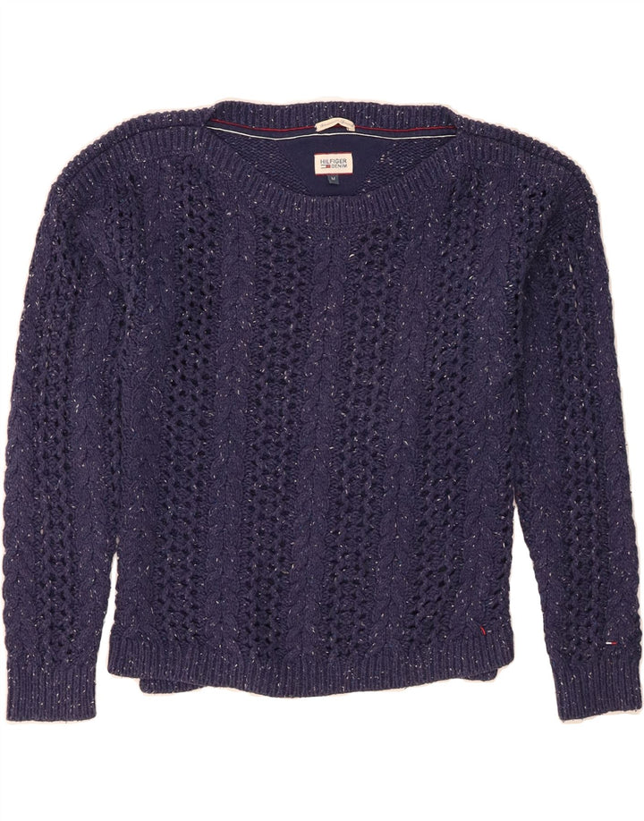 TOMMY HILFIGER Womens Crew Neck Jumper Sweater UK 14 Medium Navy Blue Vintage Tommy Hilfiger and Second-Hand Tommy Hilfiger from Messina Hembry 