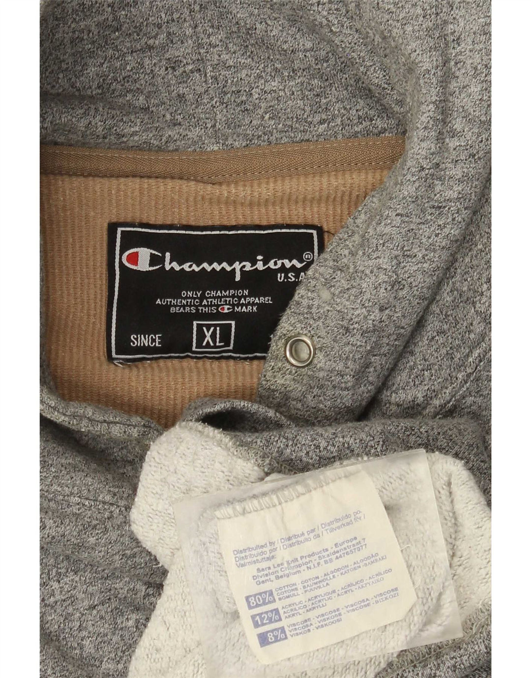 Champion Herre hættetrøje Jumper XL Grå Bomuld