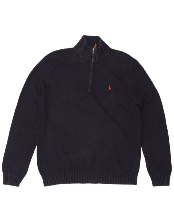 POLO RALPH LAUREN Herre sweater med lynlås i halsen Medium Marineblå Bomuld