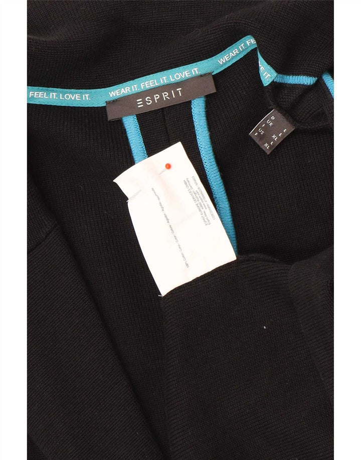 Esprit Dame 2 Button Knit Blazer Jacket UK 14 Large Black Bomuld