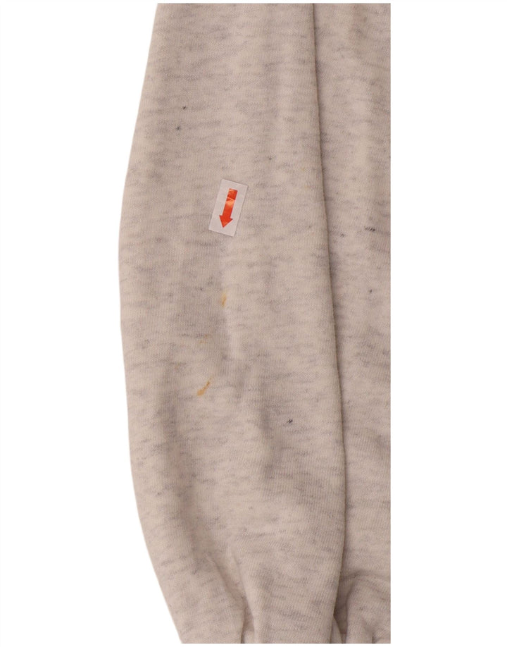 Puma Dame Oversized Grafisk Crop Hoodie Jumper UK 10 Small Grey Bomuld