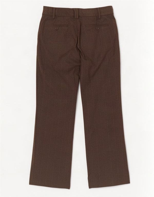 Zara Dame Bootcut Suit Bukser EU 36 XS W26 L28 Brun Stribet Polyester
