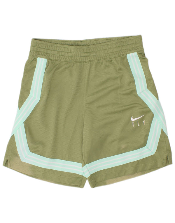 Nike Dri Fit Sportsshorts til drenge 10-11 år Medium Grøn Colourblock