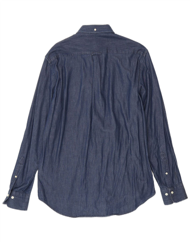 Gant Denimskjorte til mænd Størrelse 39/40 15 3/4 Medium Navyblå Bomuld