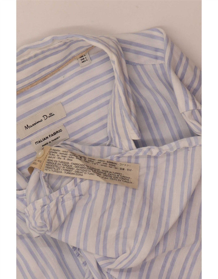 Massimo Dutti herreskjorte stor blå stribet bomuld