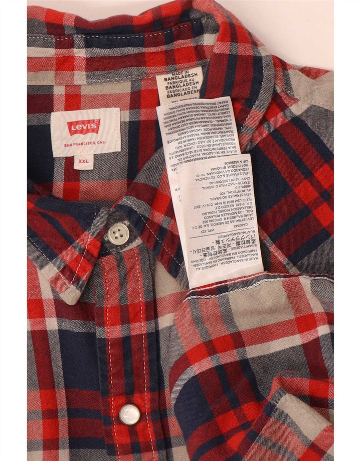 Levi's Western skjorte til mænd 2XL rød plaid bomuld