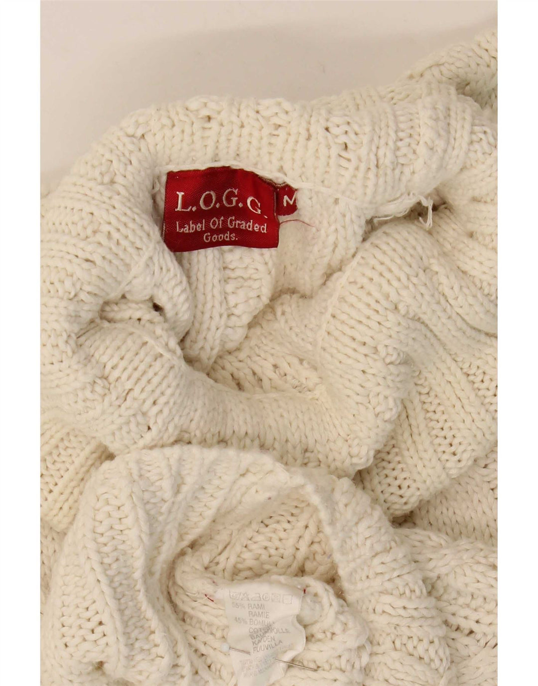 L.O.G.G Herre rullehals sweater Medium Off White Ramie