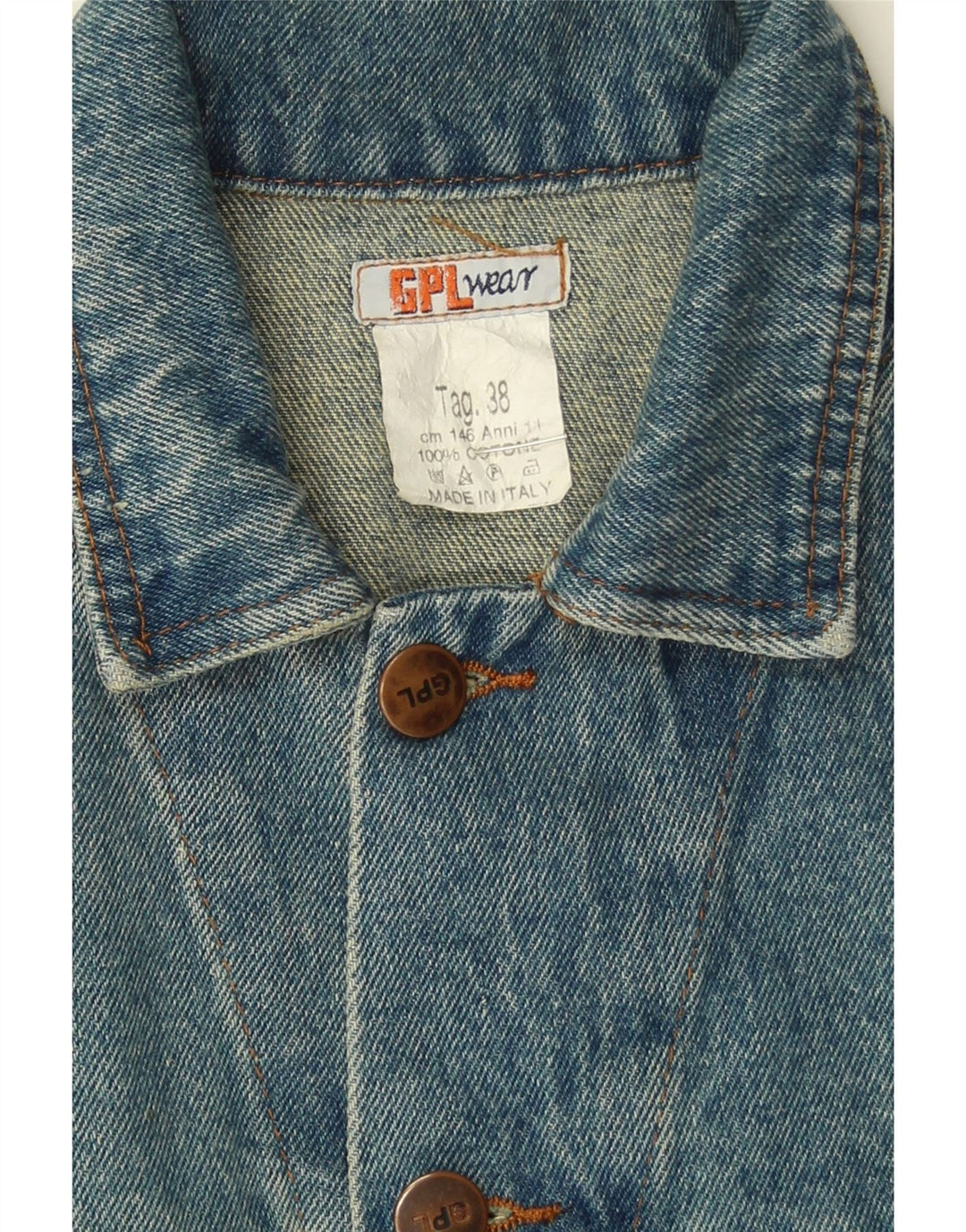 VINTAGE Boys Denim Jacket 10-11 Years Blue Cotton Vintage Vintage and Second-Hand Vintage from Messina Hembry 