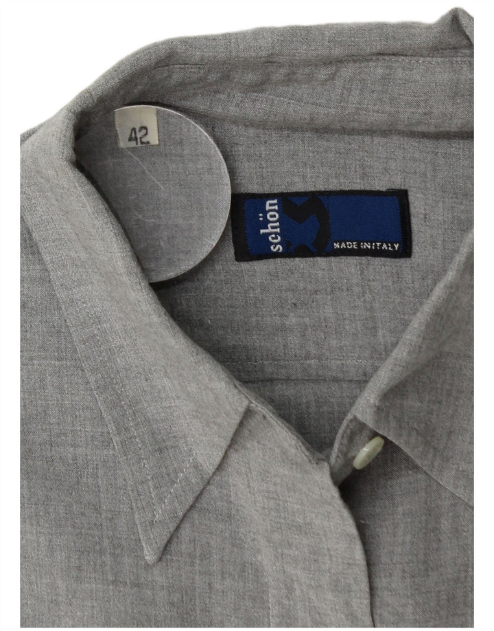MILA SCHON Womens Shirt EU 42 Large Grey Viscose