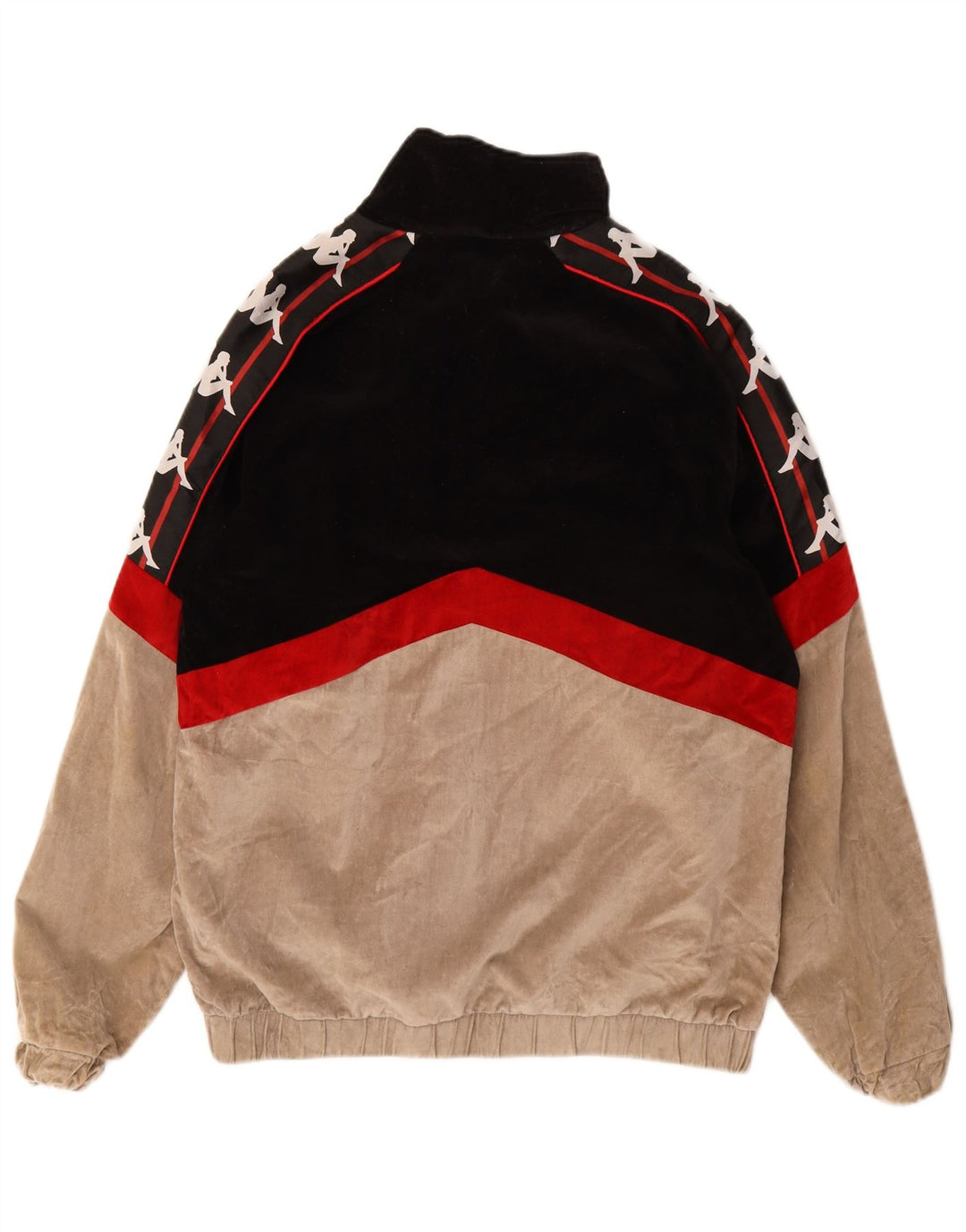 Kappa Herre Graphic Bomber Jacket UK 38 Medium Sort Colourblock Bomuld