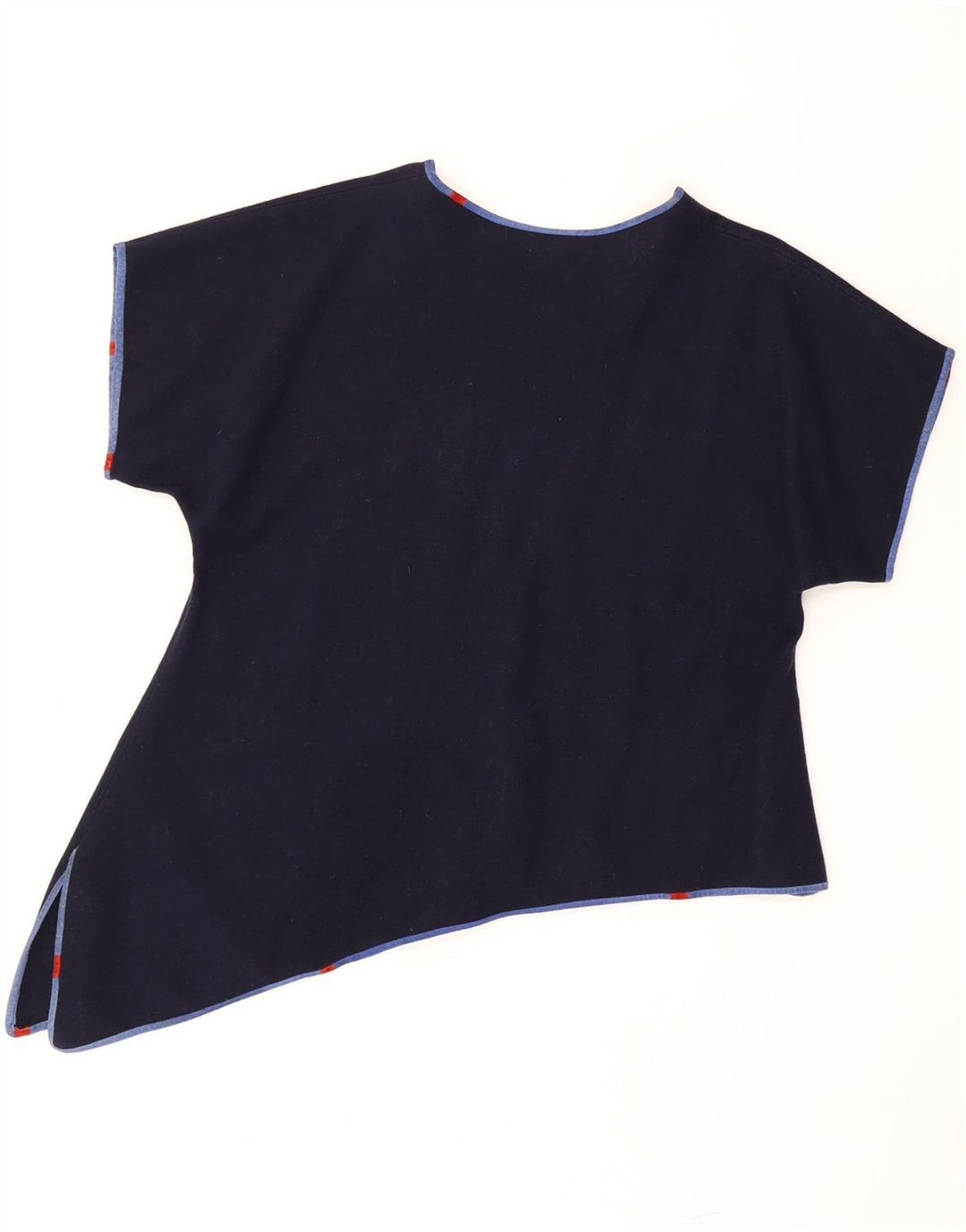 Vintage Dame Asymmetrisk Top UK 18 XL Navy Blue