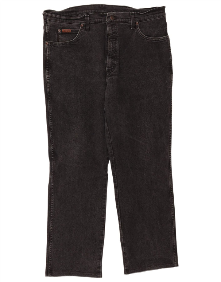 Wrangler Herre Texas Straight Jeans W38 L28 Sort Bomuld