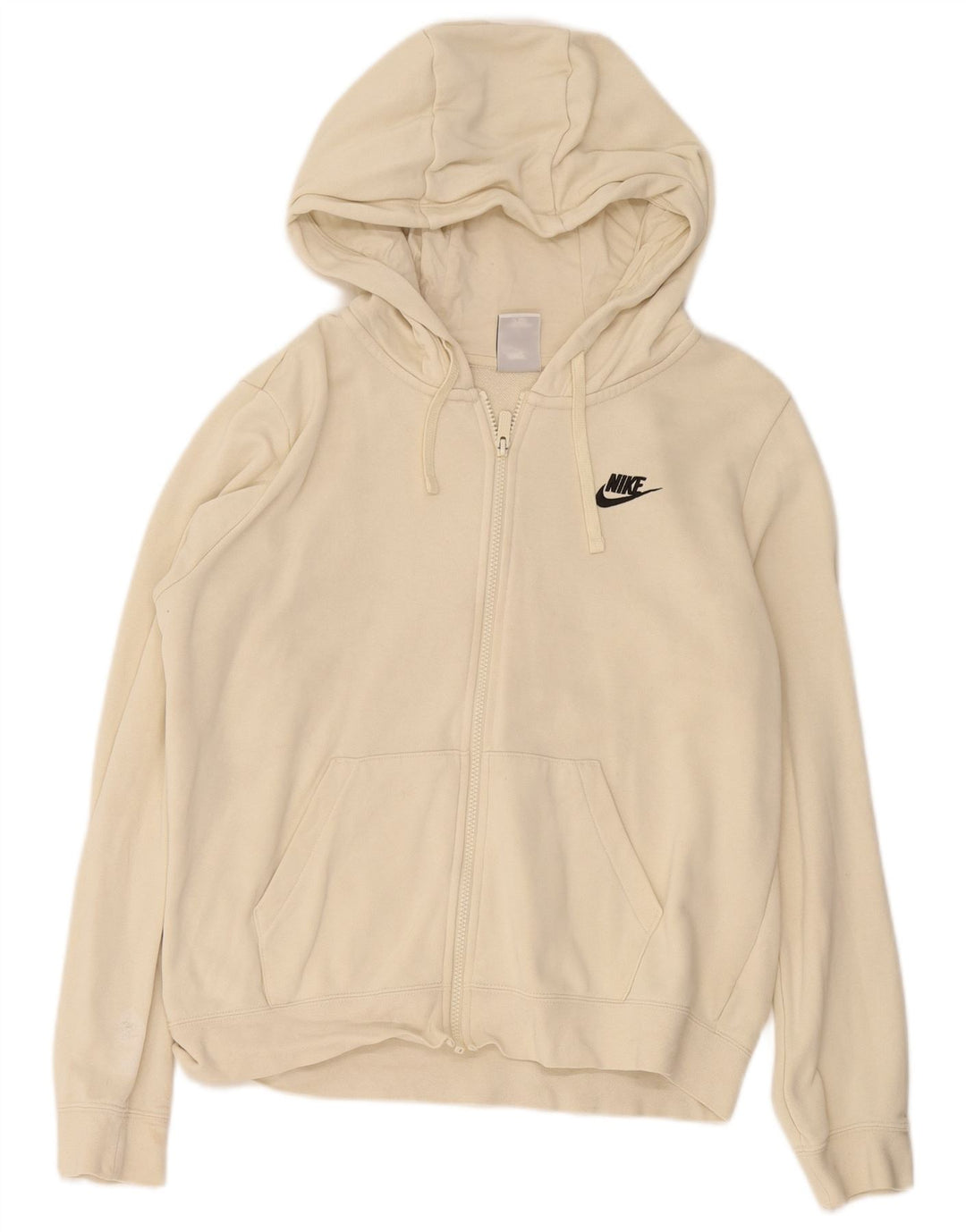 Nike hættetrøje med lynlås til kvinder UK 14 Medium Beige Bomuld