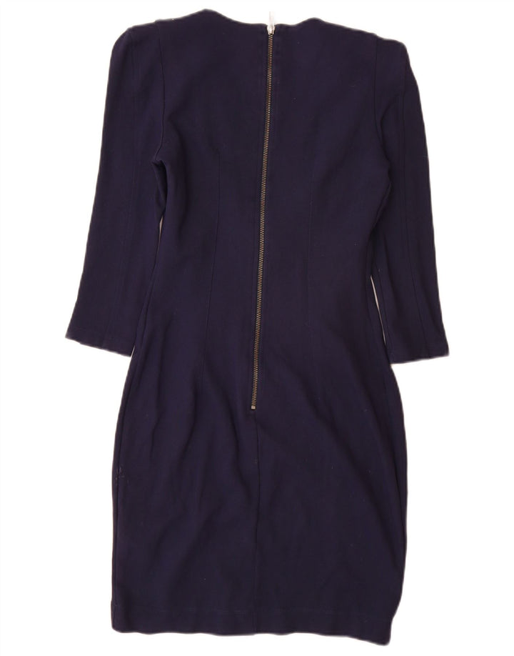French Connection Dame 3/4-ærmet Skede Kjole UK 12 Medium Navy Blue