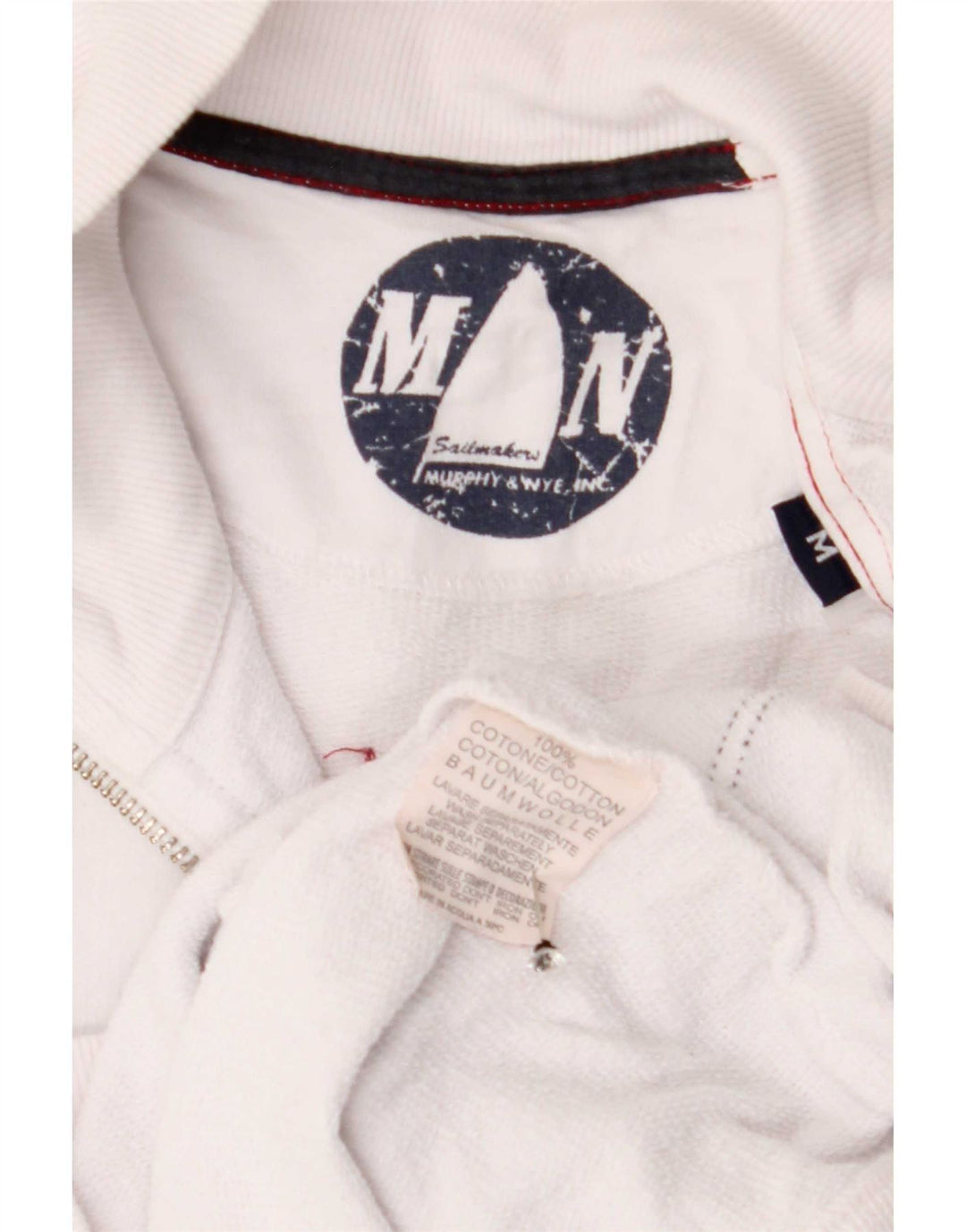 Murphy & Nye Herre grafisk træningsdragt Topjakke Medium Off White Bomuld
