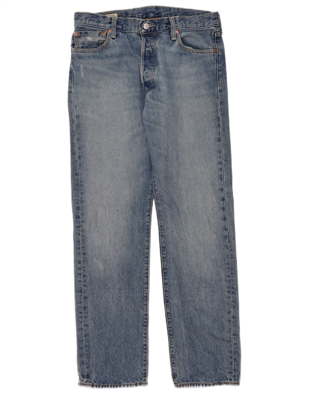 Levi's Herre 501 Straight Jeans W34 L34 Blå Bomuld
