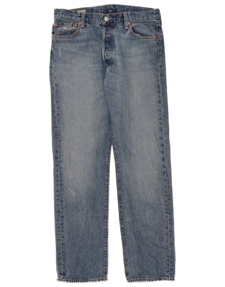 Levi's Herre 501 Straight Jeans W34 L34 Blå Bomuld