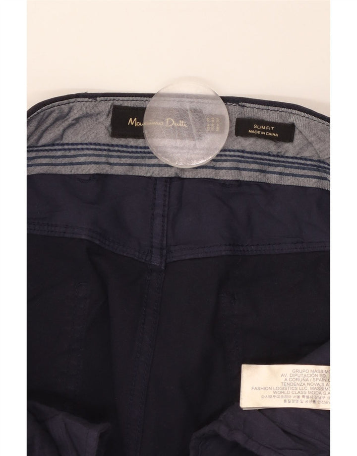 MASSIMO DUTTI Herre Slim Fit Casual Bukser EU 42 Large W32 L31 Navy Blue