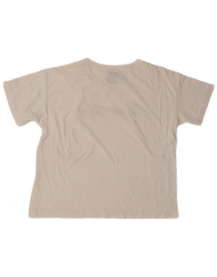 Champion Womens Crop Grafisk T-Shirt Top UK 14 Medium White